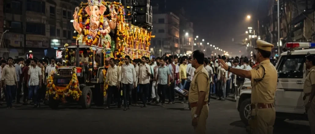 Hubballi-Dharwad police Ganesh immersion public nuisance DJ sound limit meeting