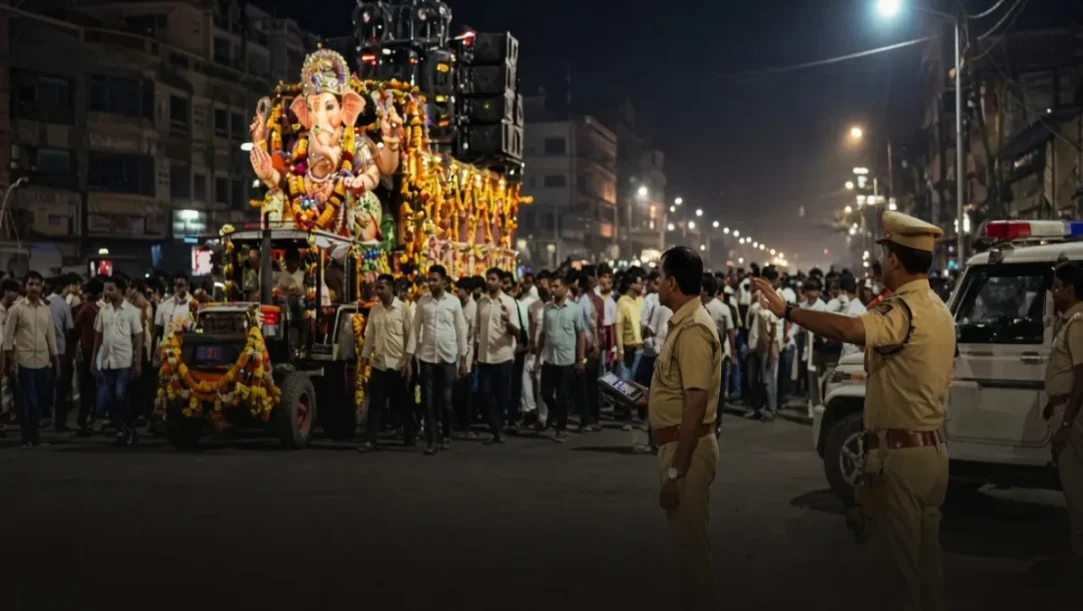 Hubballi-Dharwad police Ganesh immersion public nuisance DJ sound limit meeting