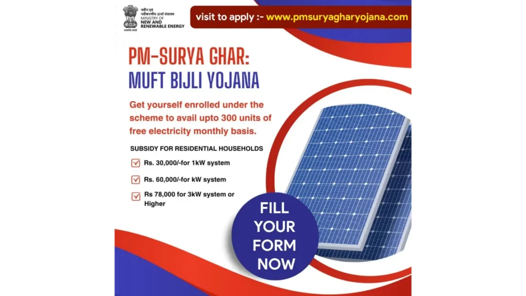 PM Surya Ghar rooftop solar subsidy how to apply 48 lakh households