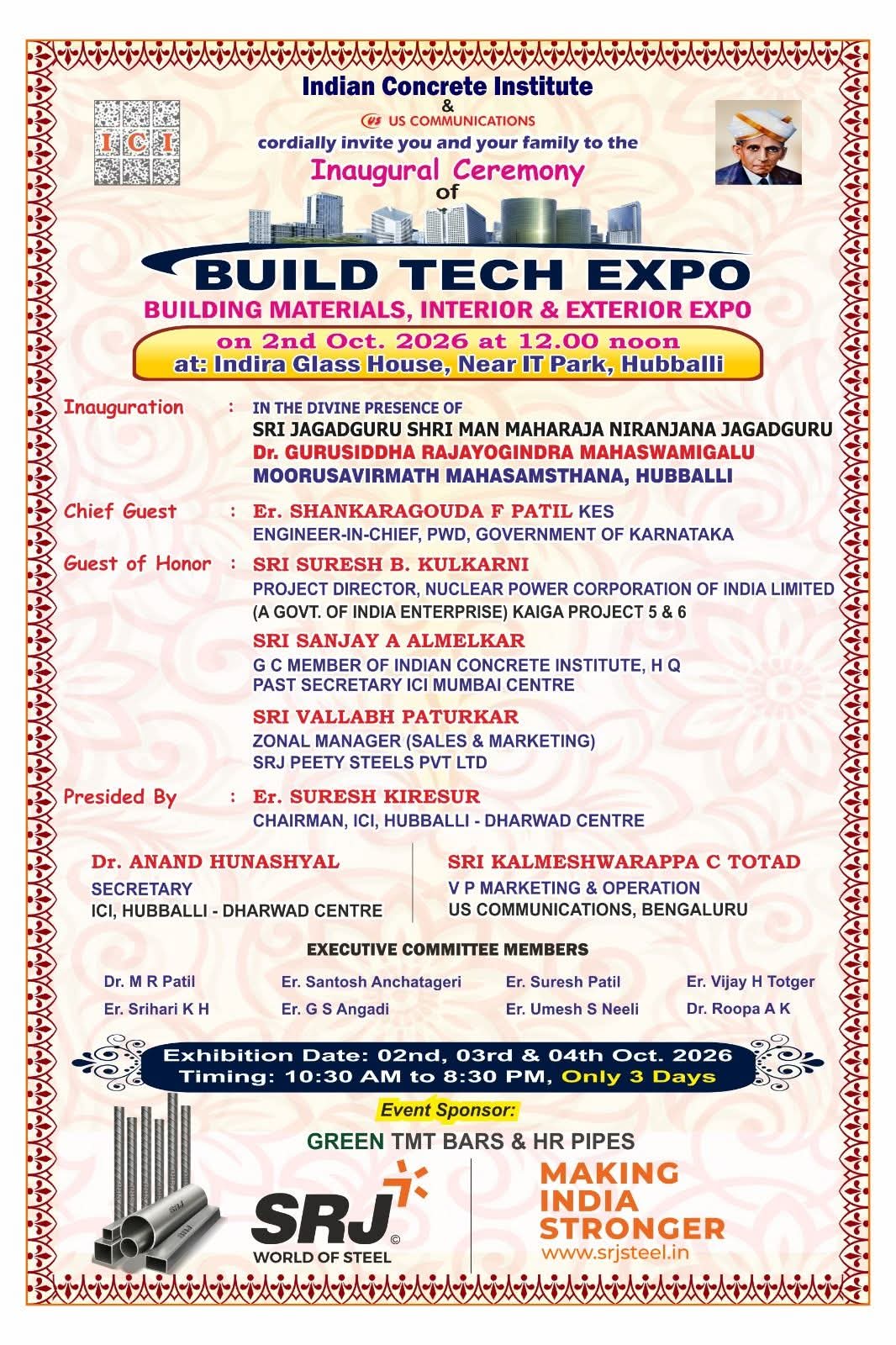 Hubballi Build Tech Expo Indira Glass House October 2 to 4 2026 invitation 