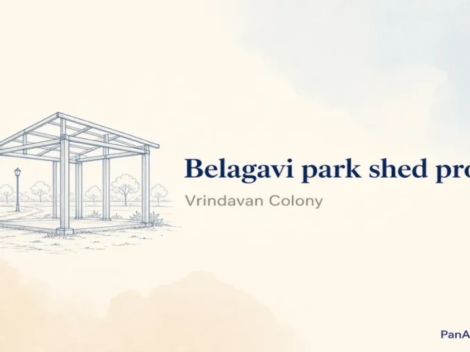 Vrindavan Colony residents in Belagavi protesting a shed on land they say is a park