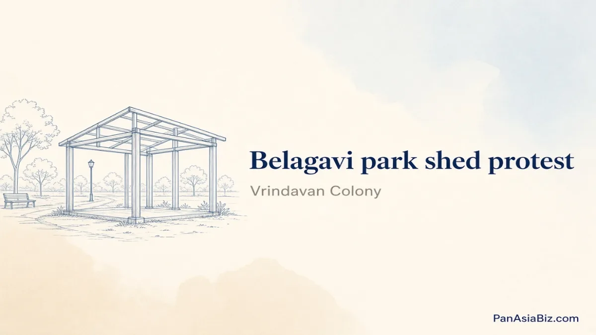 Belagavi Vrindavan Colony Residents protest over park shed