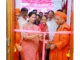 Laxmi Hebbalkar and Dr. Tontada Siddharama Mahaswami at the Gurubhavan inauguration in Jayanagar