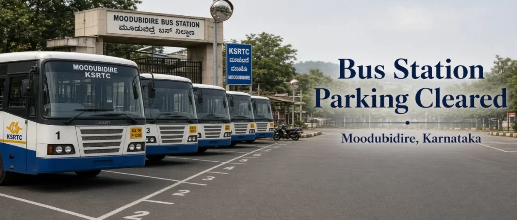 Moodubidire Bus Station Gets Parking Cleanup
