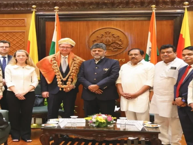 Czech delegation led by Karel Havlíček with Karnataka Chief Minister D.K. Shivakumar at Vidhana Soudha
